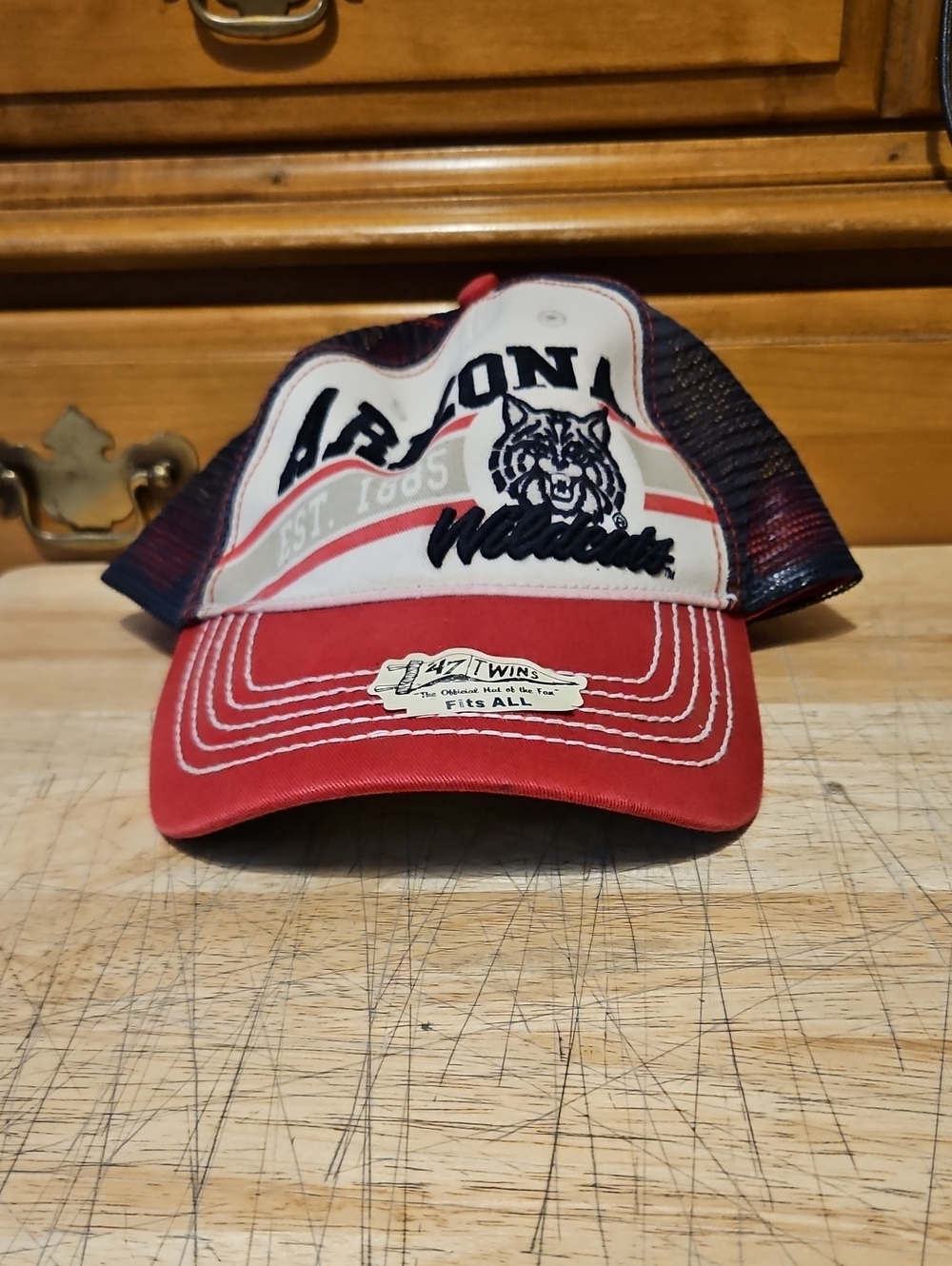 Wildcats Red and White Trucker Cap with Mesh Back